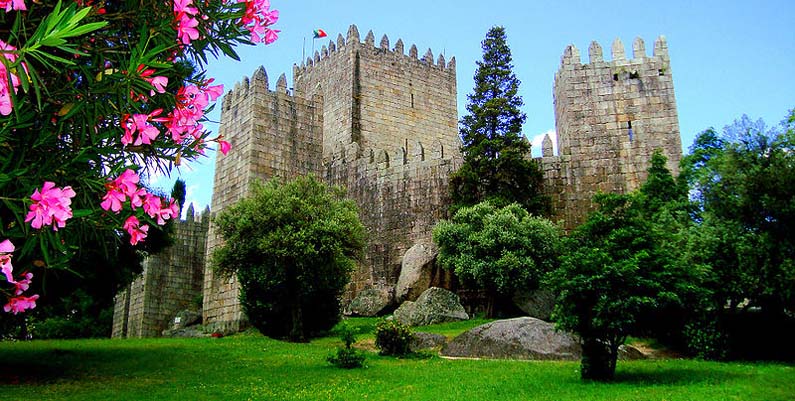 Guimaraes Castle in the Minho, Portugal