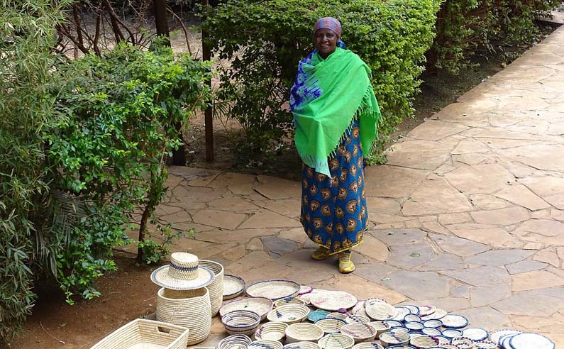 Woman selling her wares in Arusha