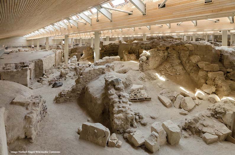 Akrotiri Minoan ruins in Greece